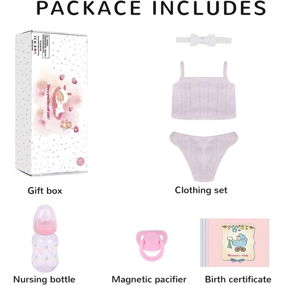 CHAREX Reborn Baby Girl Doll Vinyl Full Body Amazing Gift Set for Kids Age 3+ - Picture 7 of 7